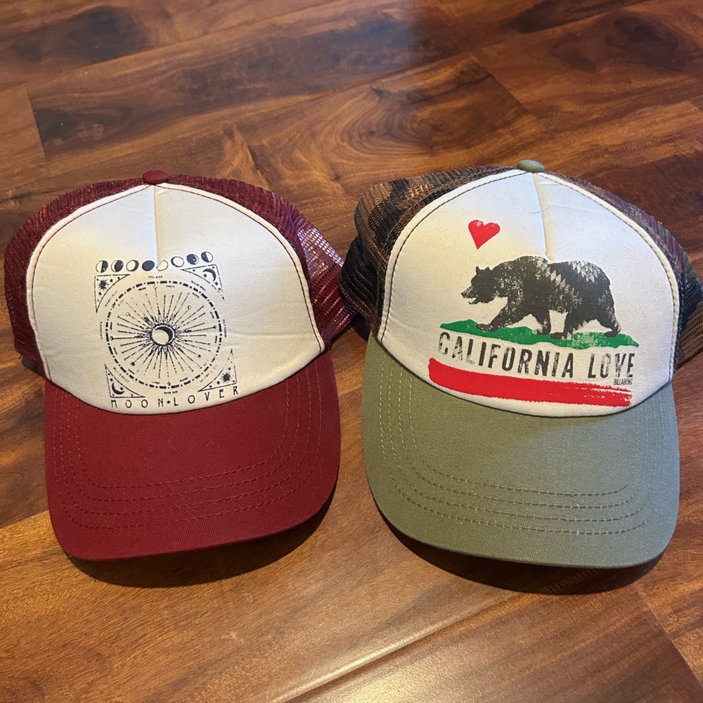 2 Billabong Trucker Hats… EUC